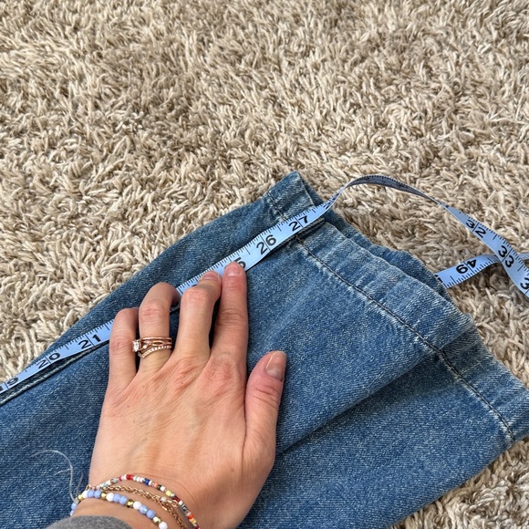 Gap Cargo Jean Pants High Waist Wide Leg Blue Size Medium - Picture 8 of 9